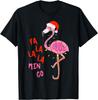 Fa La La Mingo Flamingo Christmas Lights Graphic Tee Soft Cotton Round Neck Casual T-Shirt