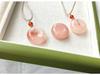 Xinjiang Peach Blossom Golden Silk Jade Pendant Necklace with Pink Jade Buddha Charm