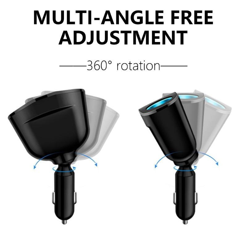 12V/24V Vehicles Lighter Socket Double USB Type C Quick Charging Car Charging Splitter Adapter with LED Display