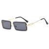 Metal Frameless Sunglasses For Women Fashionable Boxy Ultra Light Men's Glasses Sunscreen Sunglasses 3891