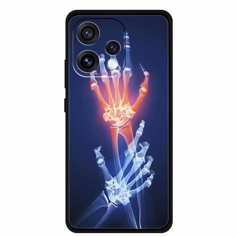 Case For Oppo Reno 15C 5G Colorful Flowers Black Soft Silicone TPU Phone Cases For Oppo Reno15 5G Shells Protection Bumper Funda
