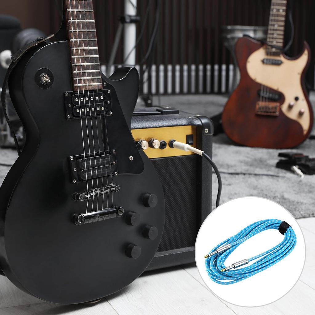 uxcell 20ft Guitar Instrument Cable, 14" to 14" Straight 6.35mm Female to Female Jack Stereo Audio Interconnect Cord, Balanced Line for Guitar and