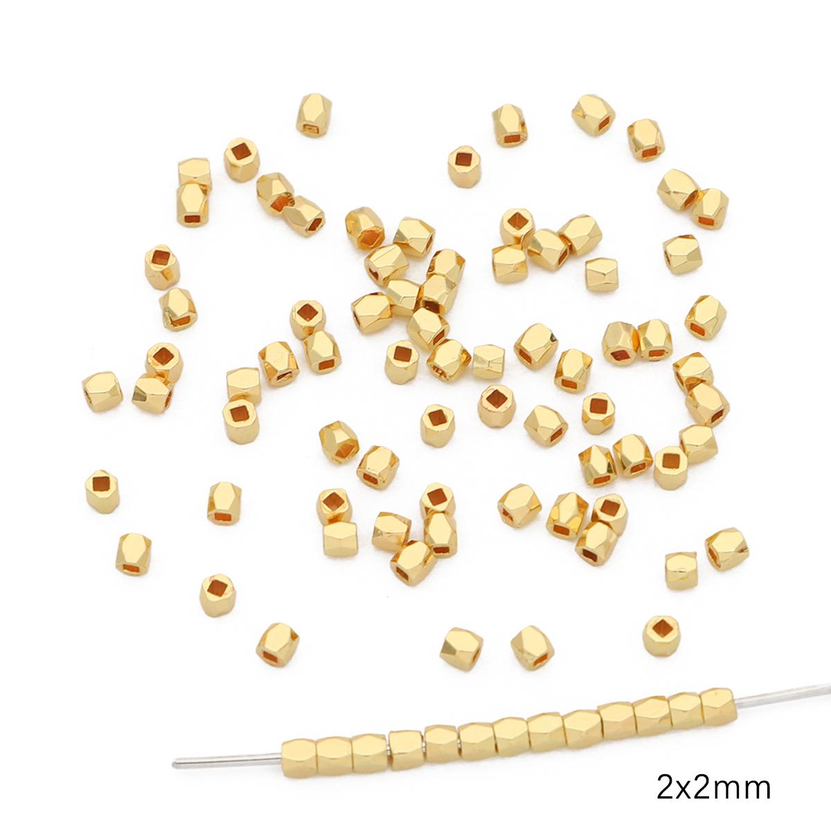 

10 шт. мідної прокладки з бісеру неправильної форми для виготовлення ювелірних виробів своїми руками. 2x2mm золотий