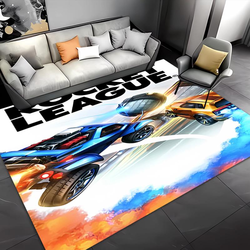 Game Rocket league -Themed Entrance Mat,Non-Slip Mat Area Rug,Room Decor,Outdoor Decor,Kitchen Rug,Doormat - Machine Washable,Easy to Clean