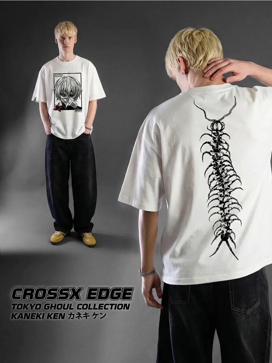Black y2k fashionable oversized T-shirt with dragon print 4XL