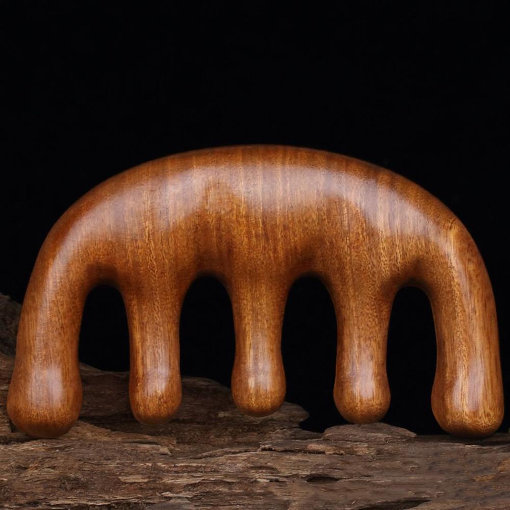 

Стимуляция рефлексотерапии Деревянная массажная расческа Массаж головы Широкие зубья для волос Инструмент для ухода за волосами