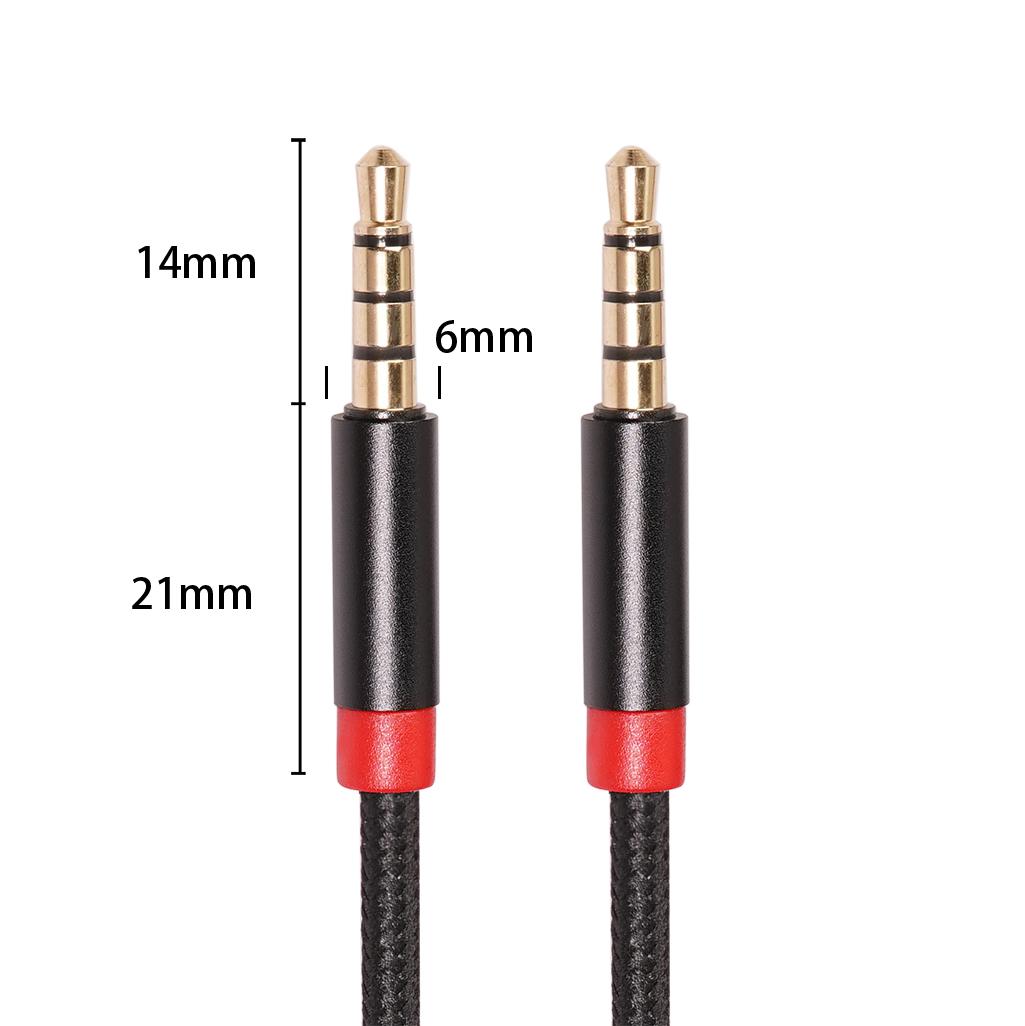 

3.0M 3.5 mm Male to Male 4-Conductor Auxiliary Stereo Aux Cable As Shown A