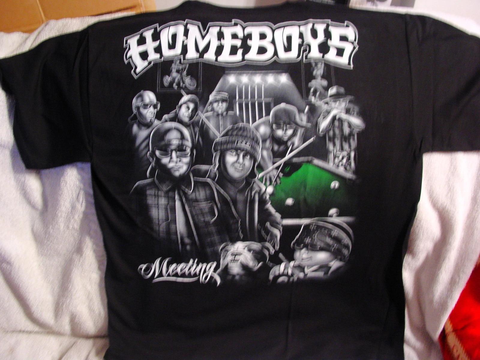 HOMEBOYS MEETING BULLDOG POOL GANGSTER LOWRIDER CHOLO T-shirt L