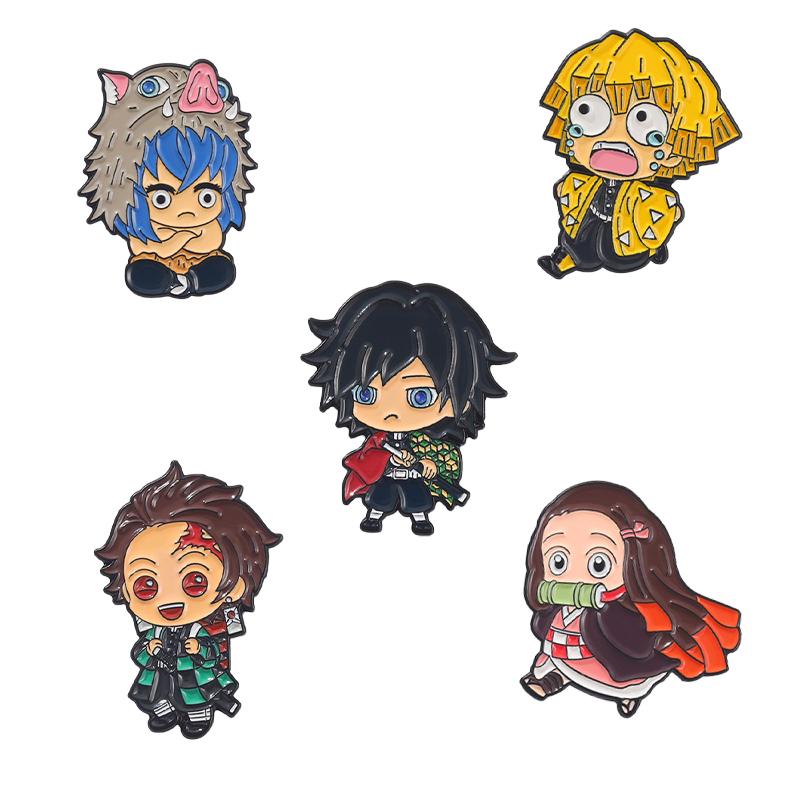 3-6pcs/Set Anime Collection Enamel Pins Custom Cartoon Character Brooch Lapel Badge Cute Jewelry Gift for Fans