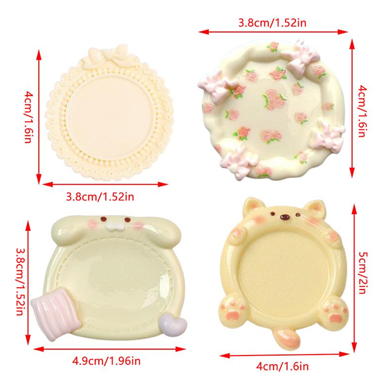2Pcs Cute Resin Paint Palette Nail Art Palette Nail Art Display Stand Mini Portable Tone Nail Tools Art Supplies Decorative