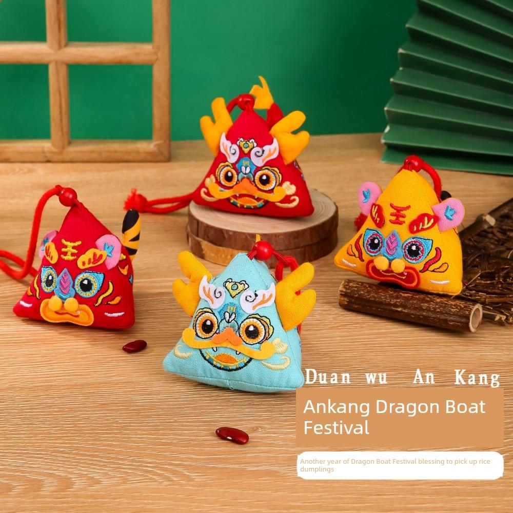 Dragon Boat Festival Sachet Embroider Perfume Bag Cotton Pouch Decoration Portable Dragon Element Sachet Bag Zodiac Package Pendant