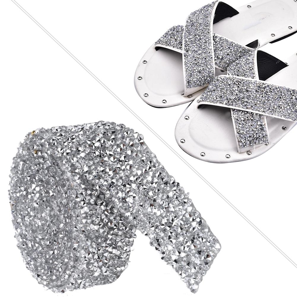 3cm Széles Strasszkő Lánc Dísz Hotfix Műgyanta Gyémánt Hálós Szalag Esküvői Ruha Öv Díszítés 150cm