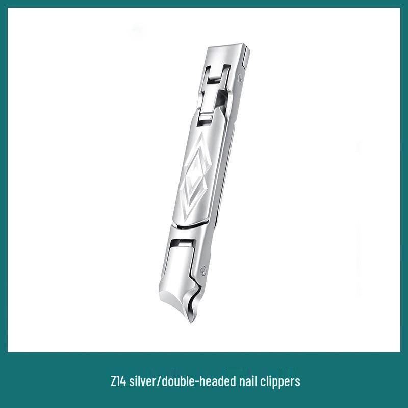 Premium Double-Headed Angled Nail Clipper Set with Large Opening Z14 Nail Clipper (Single) серебряный