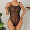Evropské a americké sexy síťované průsvitné body s ramínky bez zad