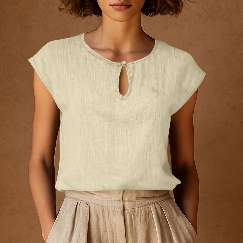 Women's Retro Fashion Casual Thin Round-Neck Sleeveless Crewneck Top