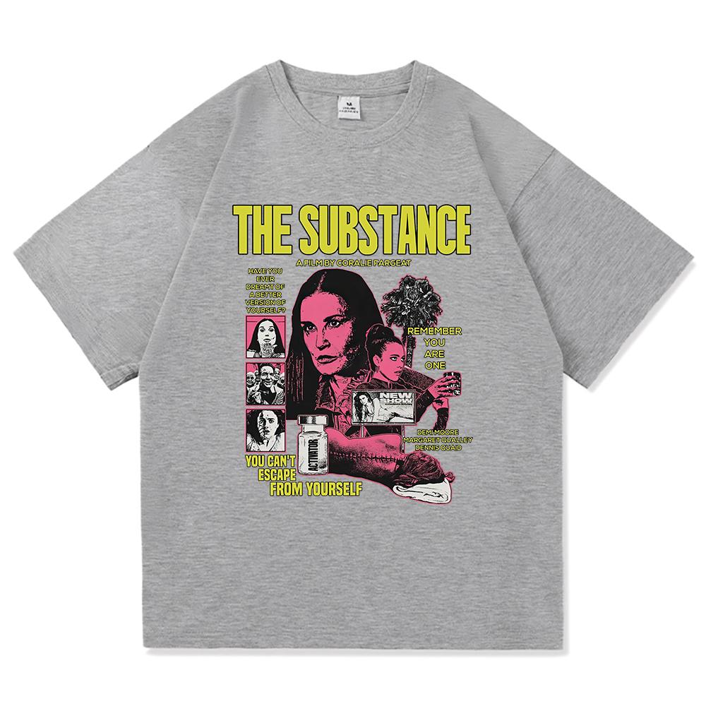 The Substance Movie 2024 T Shirts Men Harajuku Monstro Elisasue Tshirt Unisex High Quality Horror Style Vintage Cotton Tee Shirt
