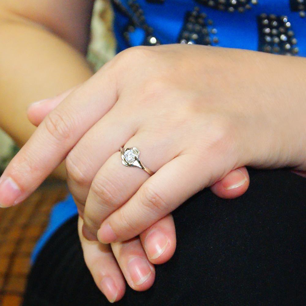 Wedding Ring, Thick Platinum Plated Women'S Cold Wind Inlaid 5A Zircon Single Ring Ring.