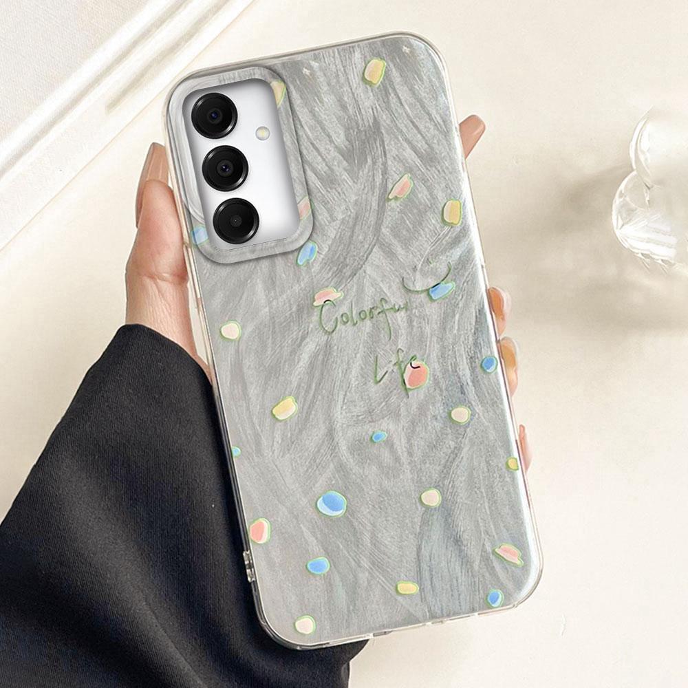 Colorful Circularl Dots Women Girls Phone Case for Samsung Galaxy A55 A56 A36 A26 A16 A53 A06 A14 A24 A34 A54 A15 A25 A35 Cover