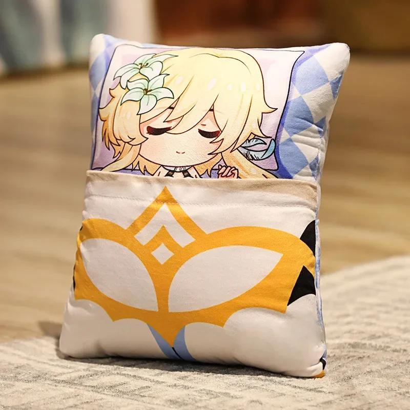 36x27cm Genshin Impact Plush Toy Kawaii throw pillow plush Tiwat Zoo Yae Miko Tartaglia Thoma Ganyu Diluc Plush Pillow Cartoon