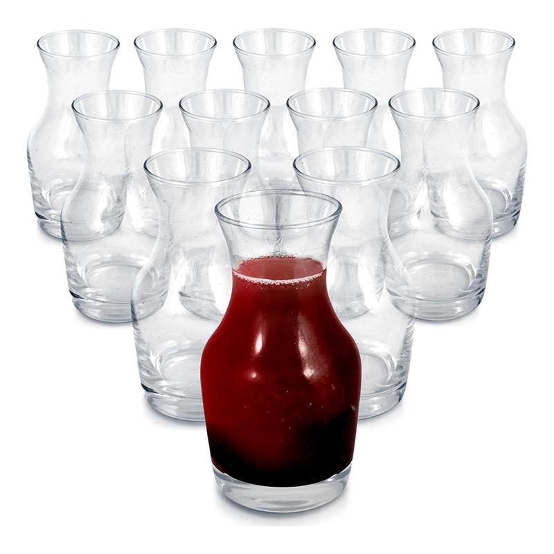 Good-Glass Wine Carafe,6 Oz Small Carafe For Wine, Tasting, Champagne,, Glass Wine Carafe Decanter For Individual Pours 12Pcs