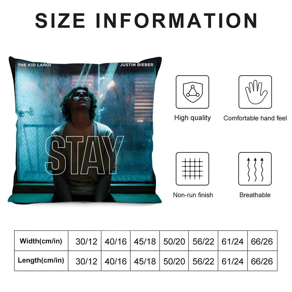 Singer The Kid L-Laroi Cushion Cover Soft Plush Fabric Double-Sided Printed Sofa Cushion Cover For All Seasons Home Decor Gift