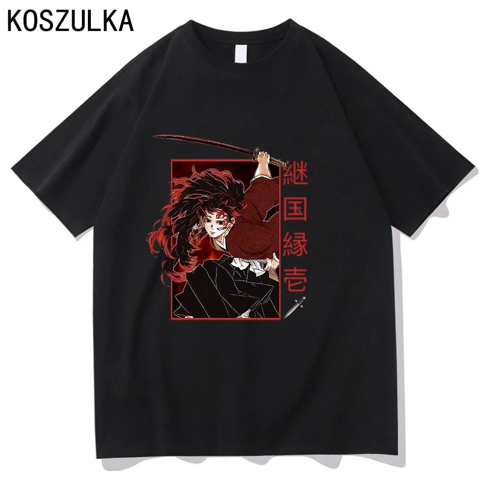Demon Slayer Muichiro Tokito T-shirt Cotton Tee Shirt Summer T Shirts Kokushibo Clothes Sudaderas Unisex/women Hip Hop Sweatshirts Unisex