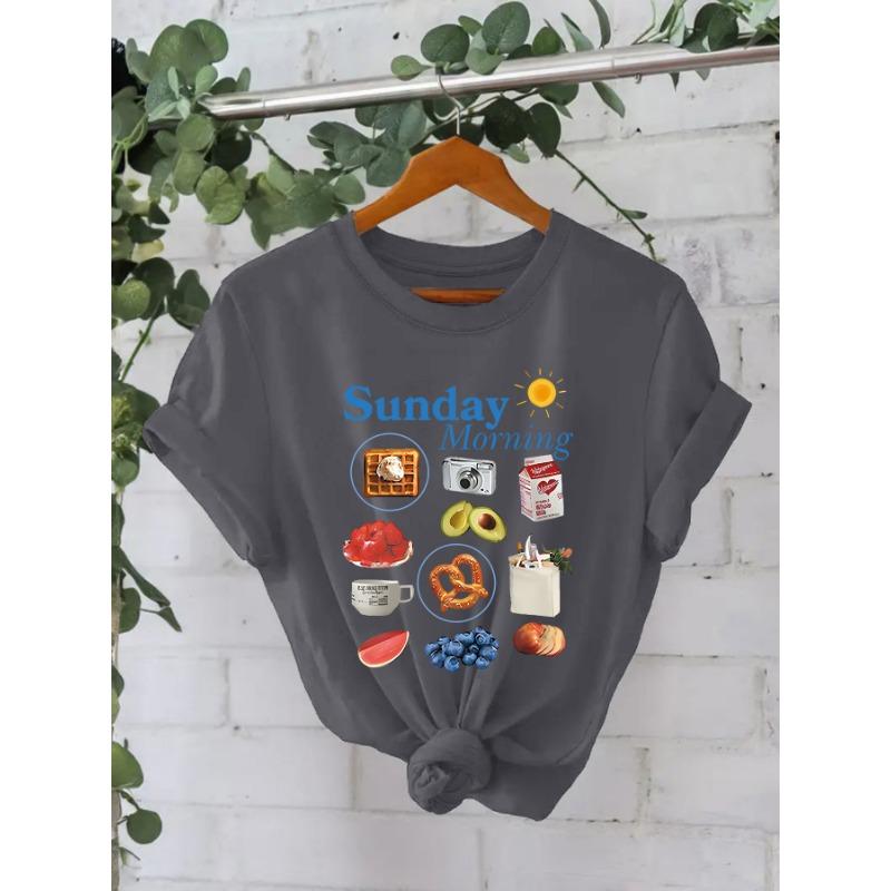 New Women's Round-neck Loose Short-sleeved Casual Pure Cotton T-shirt