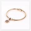 European and American LifeTree Rhinestone Titanium Steel Bracelet with Stainless Steel Magnet for Women