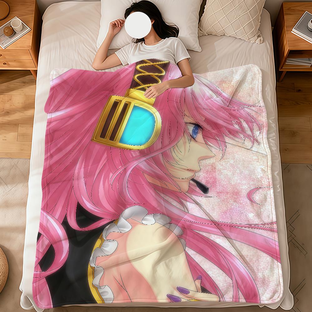 Anime Girl Cute Virtual Singer m-Megurine L-Luka Soft Warm Plush Blanket Dormitory Sofa Living Room Hogar Bedroom Gift Nap Home