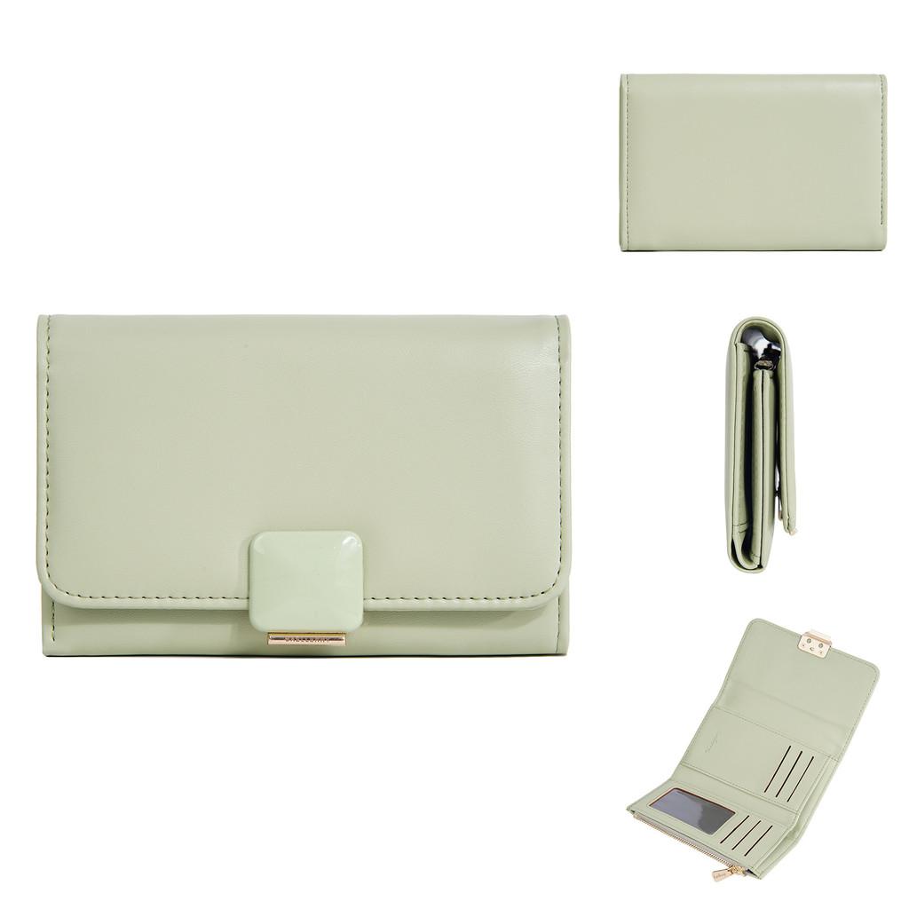 Ladies Wallet Card Holder Pu Leather Zipper Long Style For Daily Use