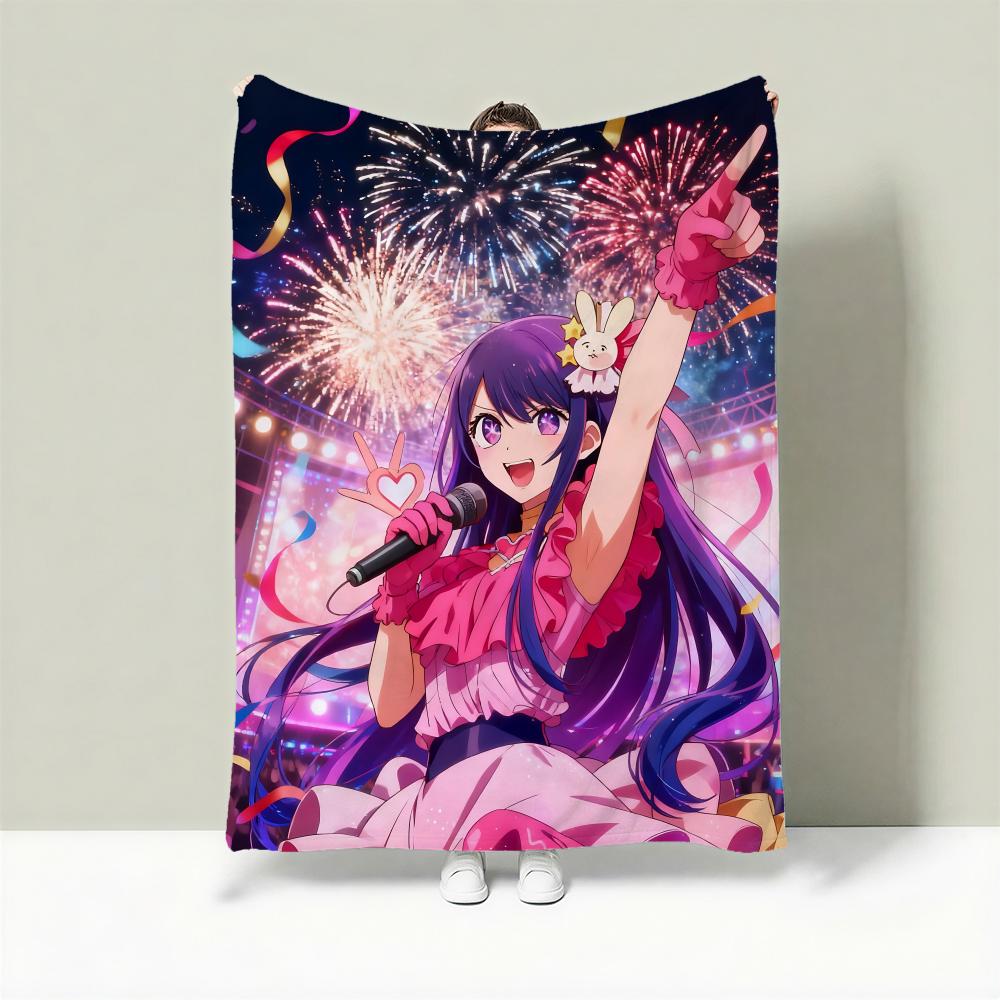 

Anime O-Oshi no Ko Throw Lightweight 240g Flannel Blanket Soft Skin-friendly for Summer Cooling 75cmx90cm