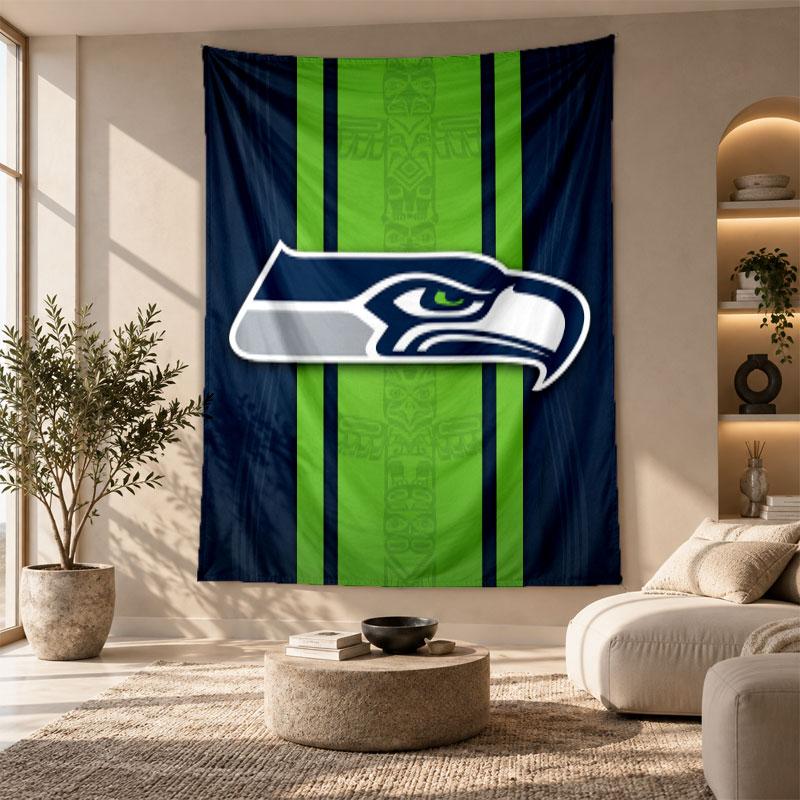 Decorative Tapestry,Seattle Seahawks Printed Wall Art, Lightweight Wall Hanging For Bedroom Background