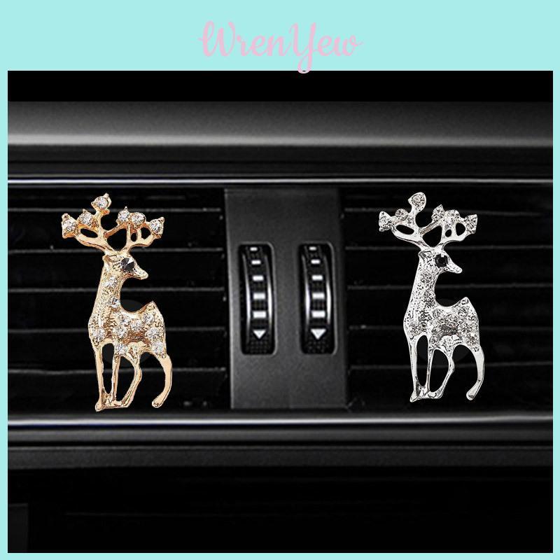 Car Air Vent Perfume Clip With Diamond-encrusted Deer Design Customizable Car Decoration