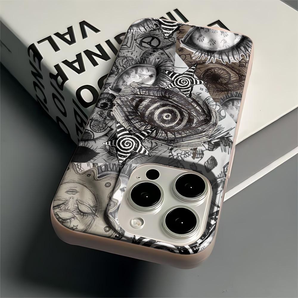 Dark Eye Collage Phone Case For Iphone 16 Pro Max 17 15 14 Plus 13 12 11 17Air Phone Cover Smooth Funda Coque