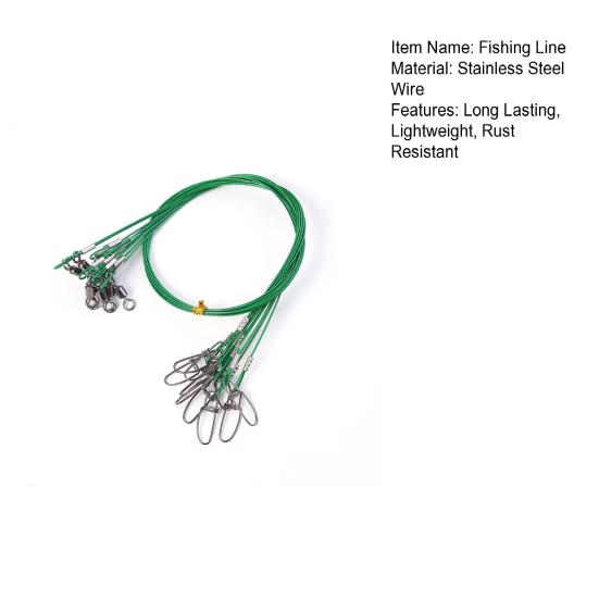10Pcs Anti-Bite Steel Fishing Line Wire Leader Lightweight Portable Easy To Install Lead Core Leash Fishing Wire Accessories