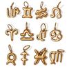 Yori 2Pcs Stainless Steel Zodiac Pendant Accessories for Women Charms Gold Color DIY Accessories Jewelry Making