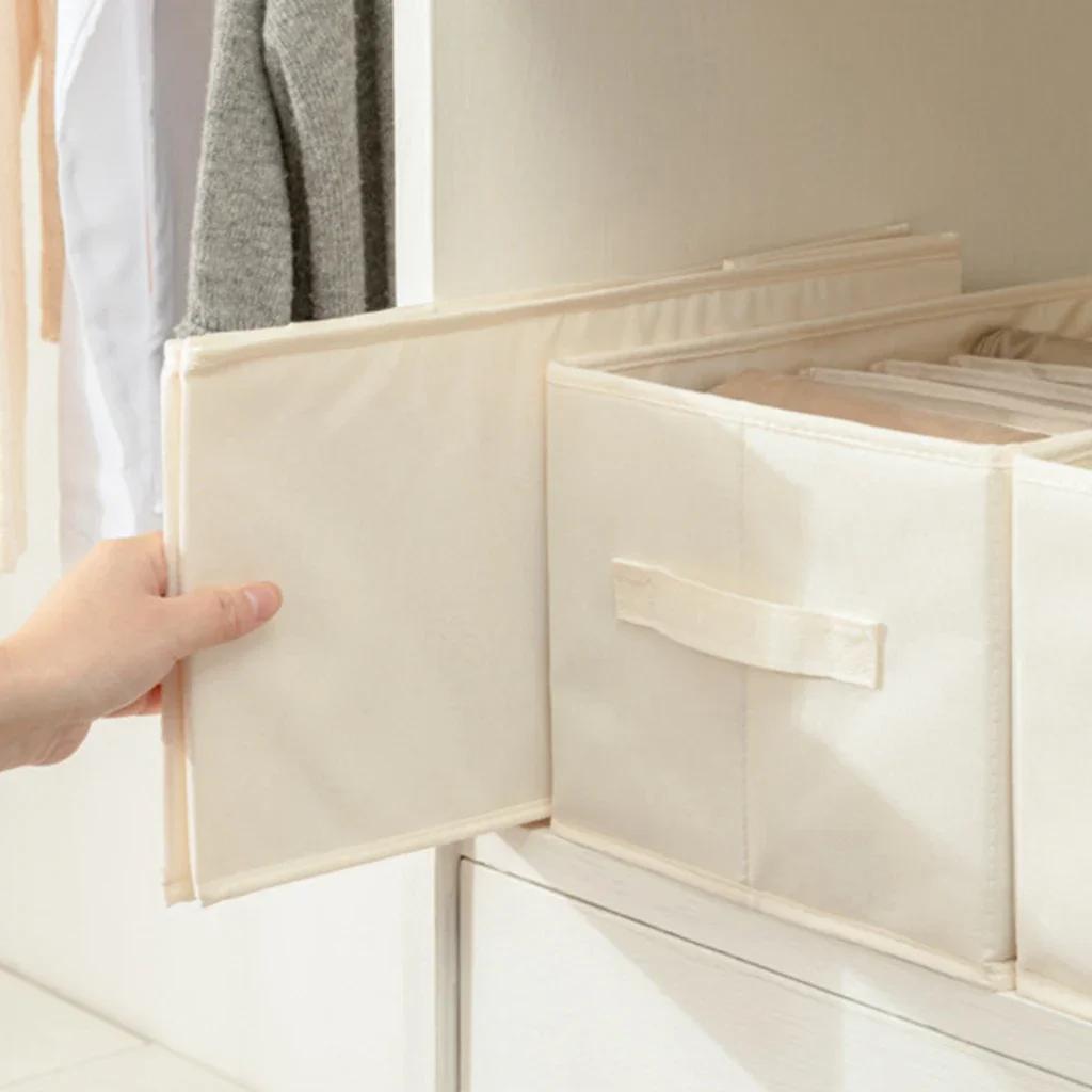 New Washable Oxford Fabric Folding CD Storage Box Underwear Foldable Bins Toys Organizer With Lid Storage Basket Laundry Basket