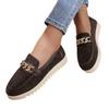 A New Style of Large-sized Thick-soled Casual Loafers with A Fashionable Chain, Single-foot Women's Shoes