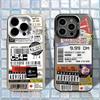 Stamp Label Barcode Phone Case For iPhone 16,15,14,13,12,11,Pro,XS,Max,Plus,Mini,SE White Black Matte Shockproof Cover