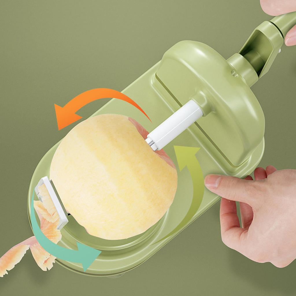 1PC Hand Crank Fruit Peel Machine Multi Purpose Peeler with Stainless Steel Cutter PP Material for Kitchen