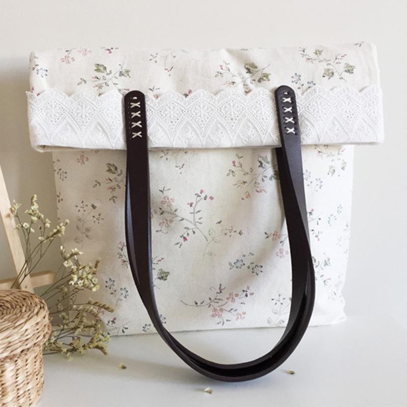 Håndlaget DIY Håndsøm PU Lær Veskerem med Porøst Håndtak - 60cm
