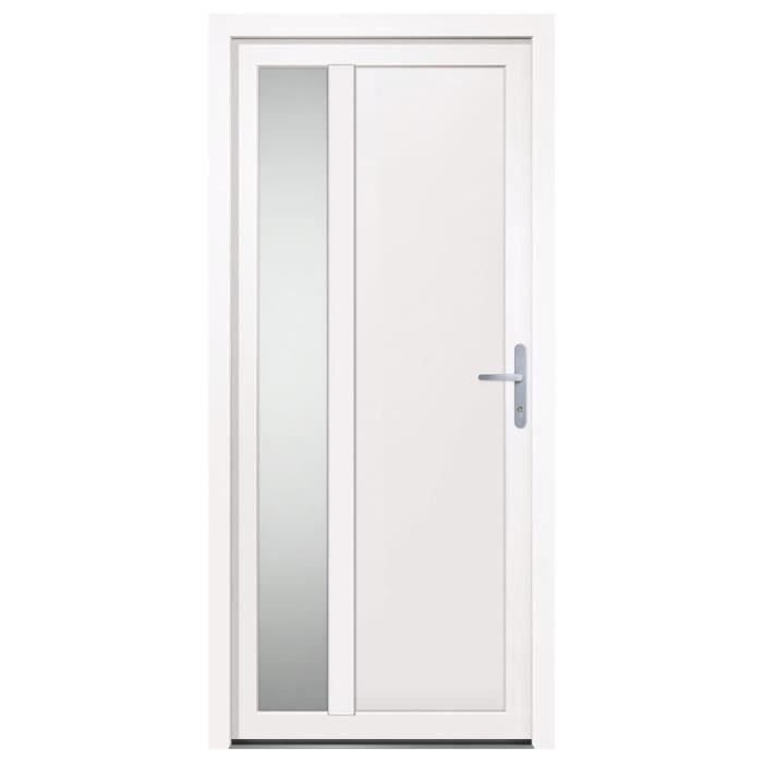 VidaXL Porte d'entrée Blanc 98x208 cm PVC 3157098