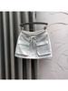 Women's Black Elastic Waist A-Line Cargo Mini Skirt - Slimming, Chic, Autumn Fashion
