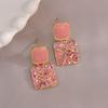Water Drop Pearl Rhinestone Tassel Earrings