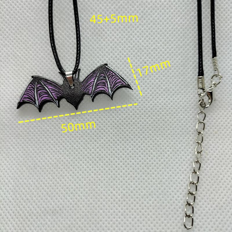 Acrylic Bat Pendant Necklaces for Women Girl Minimalist Rope Chain Choker Halloween Animal Necklace Jewelry Collier