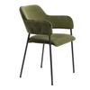 Set Of 2 Lima Velvet Chairs With Armrests, Green