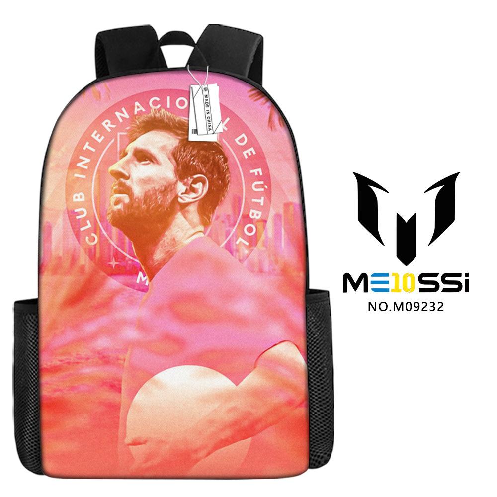 Football Schoolbag Surrounding Primary And Secondary School Students Backpack Miami International Player Backpack Single-Layer Bag