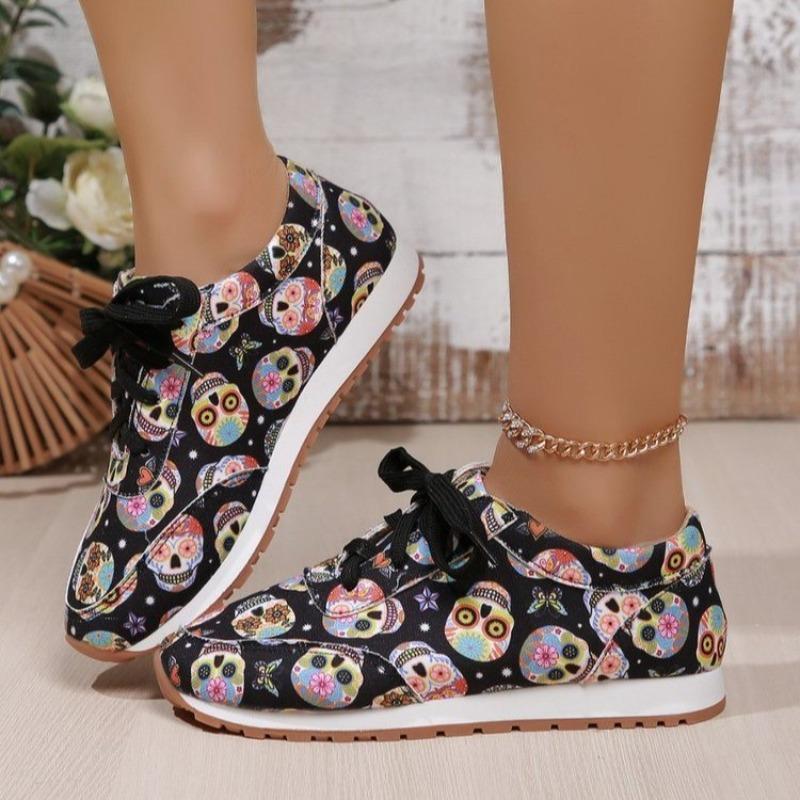 Fashion Cute Halloween Single Shoes 2024 Autumn New Personalized Pumpkin Head Comfortable Sports and Leisure Women's Vulcanized Shoes