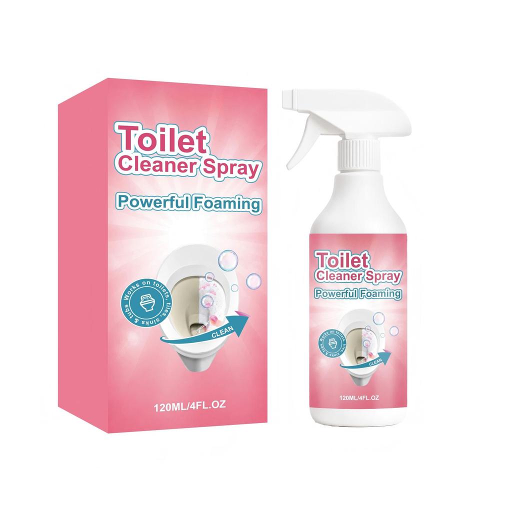 Toilet Cleaner Spray Powerful Foaming Bathroom Cleaning Solution 120ML Effective Toilet Bowl Cleaner with Easy Spray Trigger