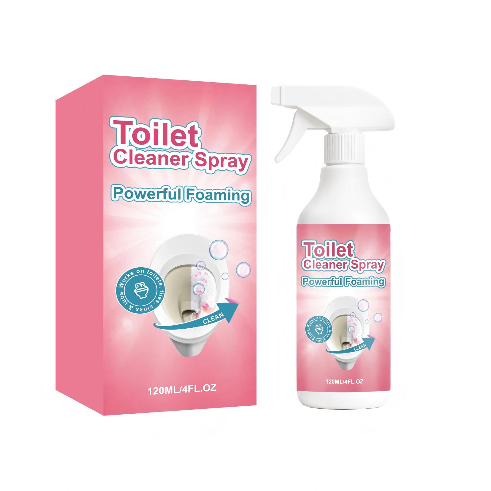 

Toilet Cleaner Spray Powerful Foaming Bathroom Cleaning Solution 120ML Effective Toilet Bowl Cleaner with Easy Spray Trigger One Size розовый